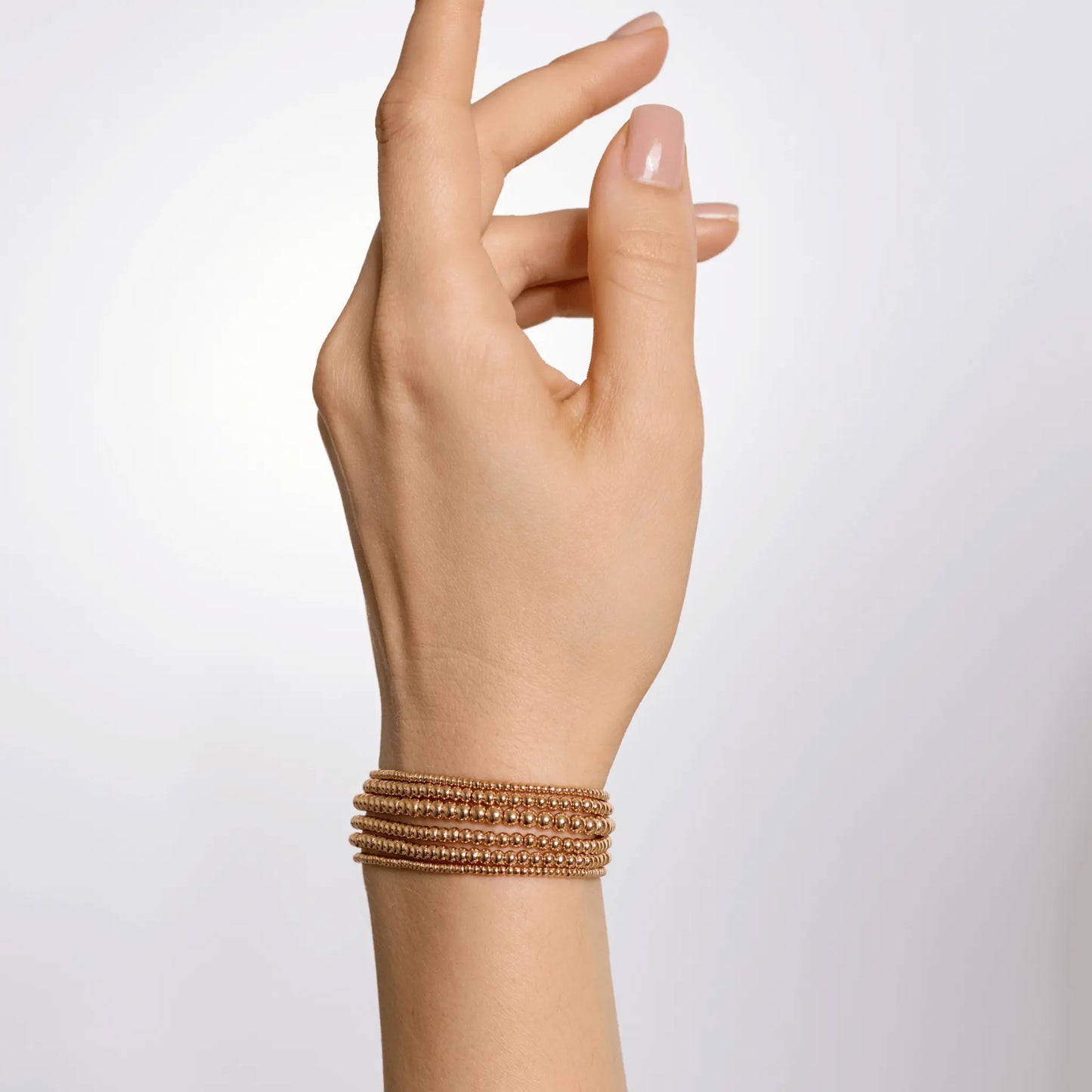 433 Gold Bead Bracelet Stack