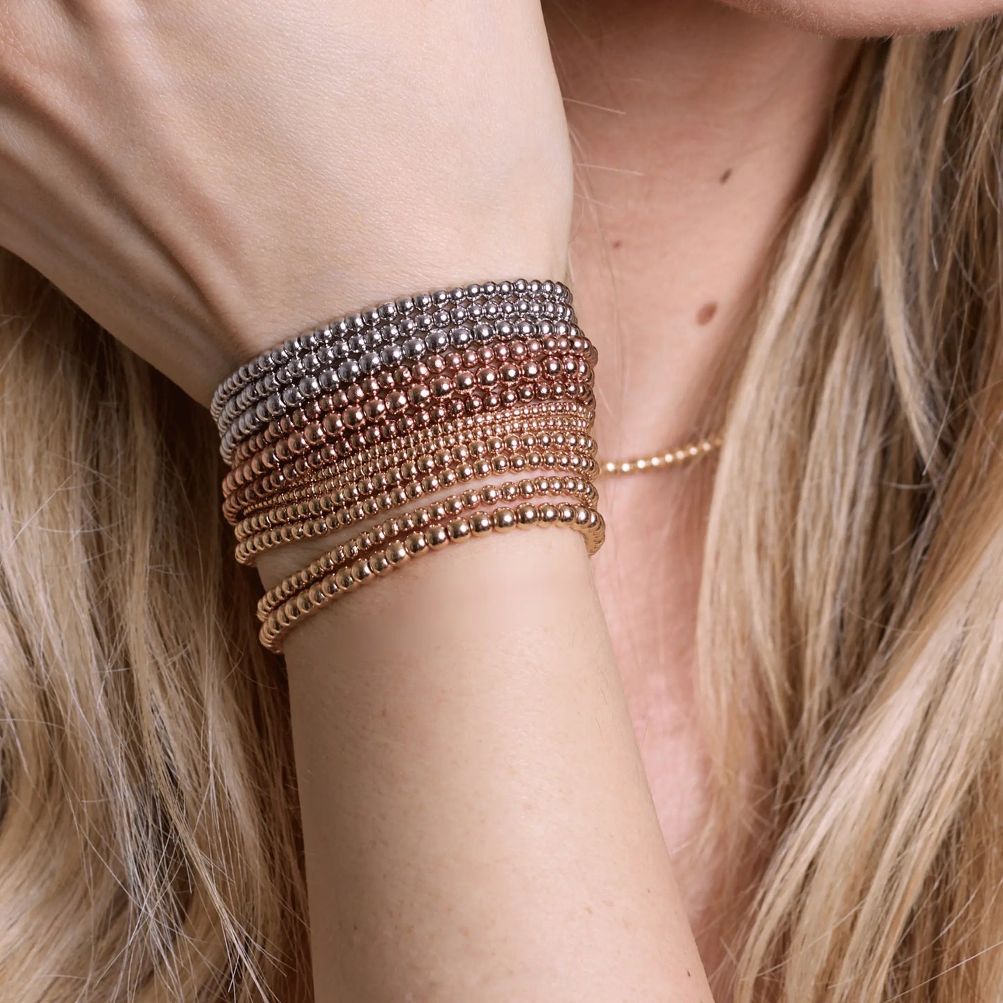 3MM Rose Gold Bead Bracelet