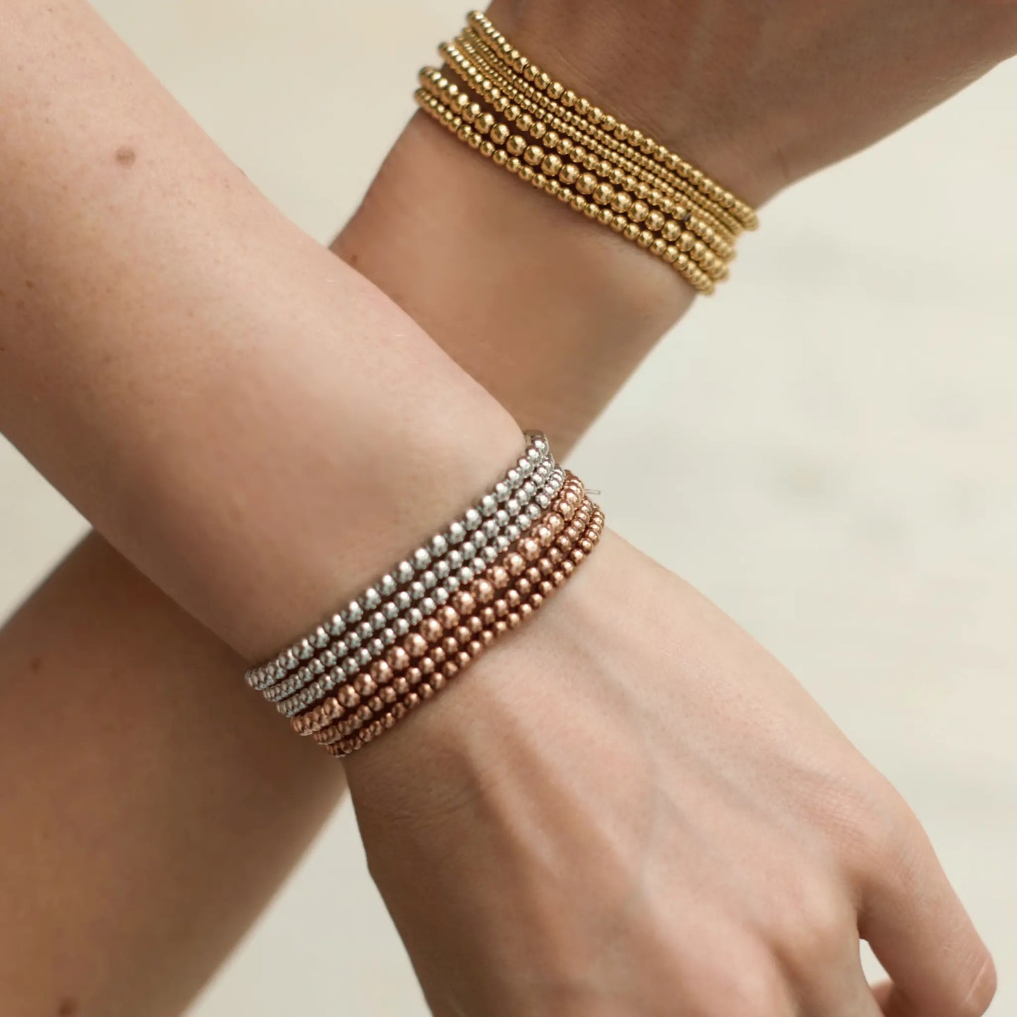 433 Rose Gold Bead Stack - CLAYCALI