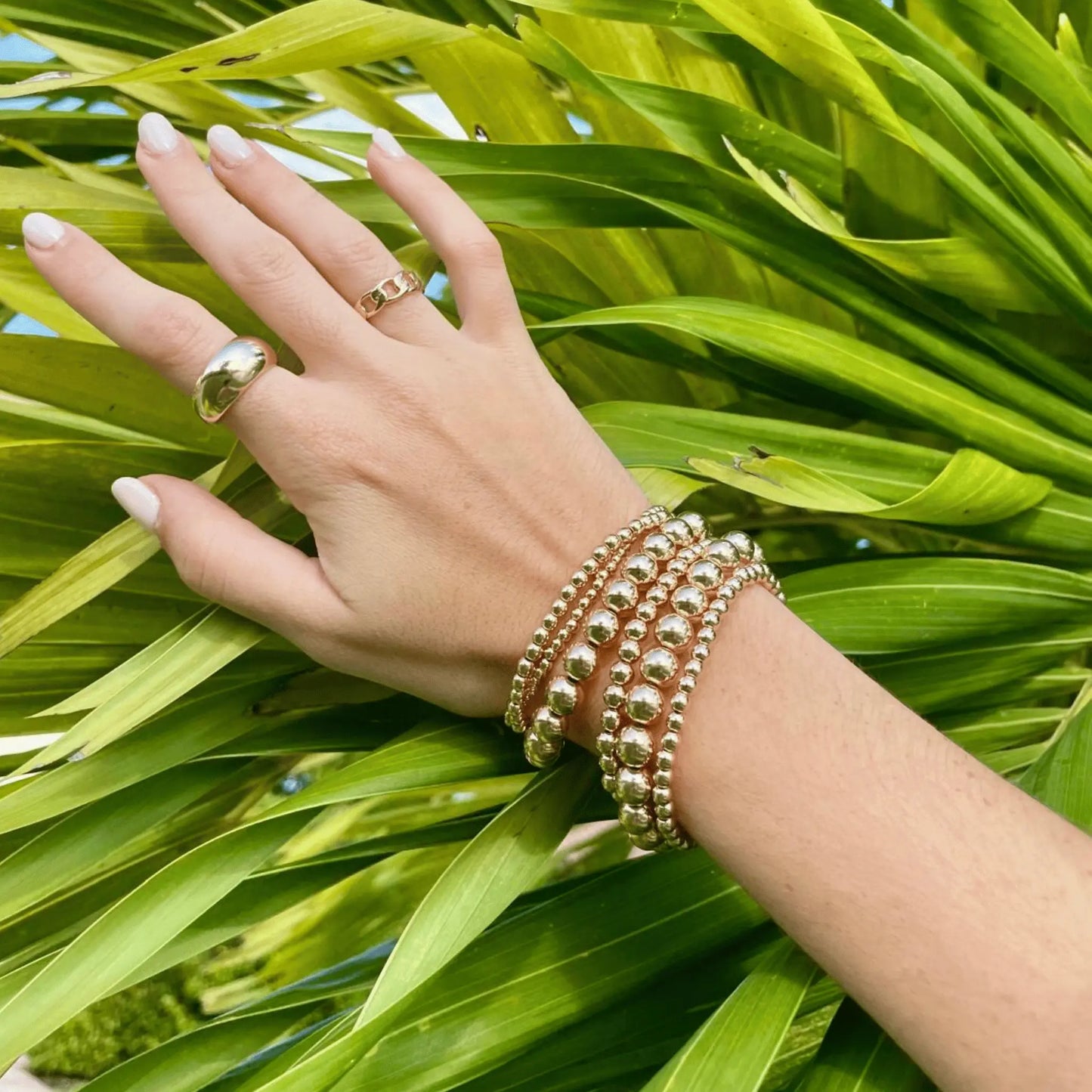 8MM Gold Bead Bracelet
