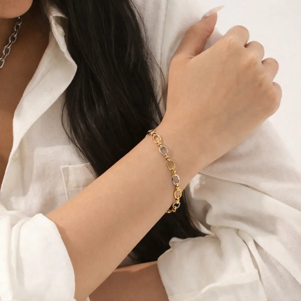 Camille Two - Tone Gold Bracelet - CLAYCALI