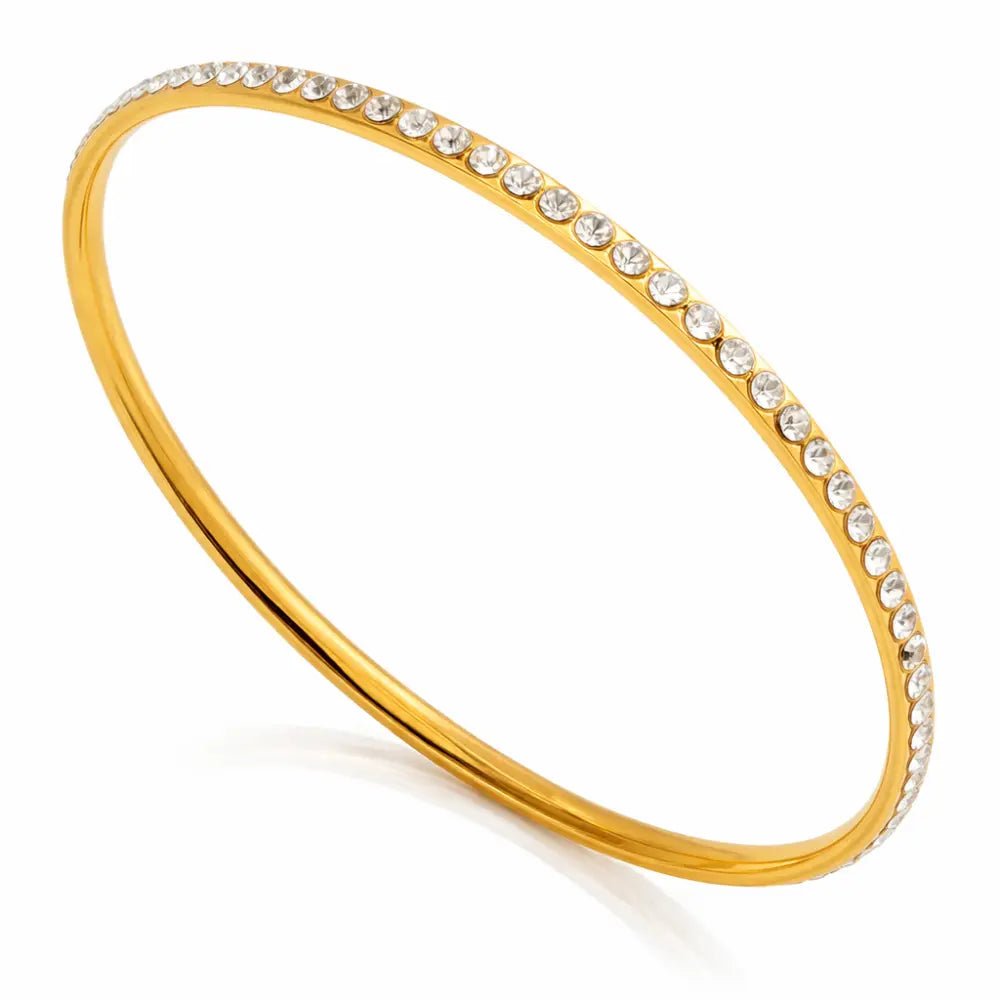 Zaya Diamond Gold Bangle - CLAYCALI