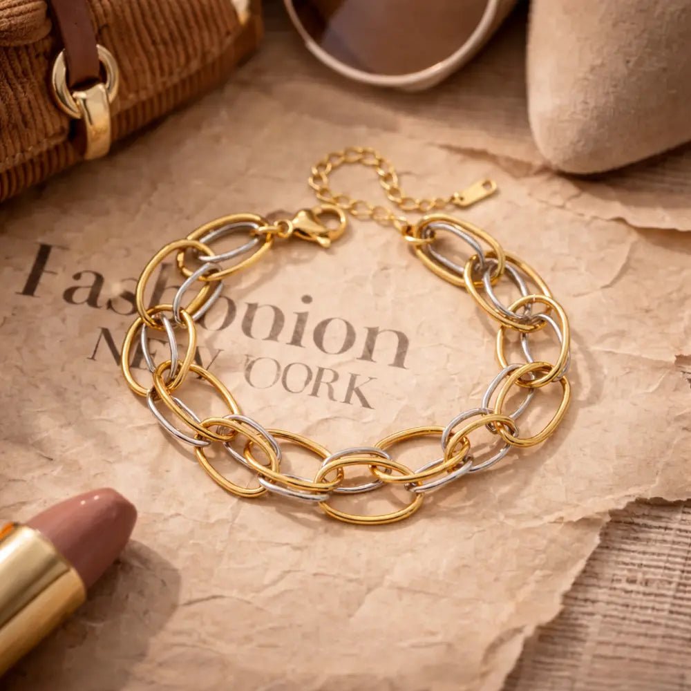 Sophie Two Tone Multi Link Bracelet - CLAYCALI