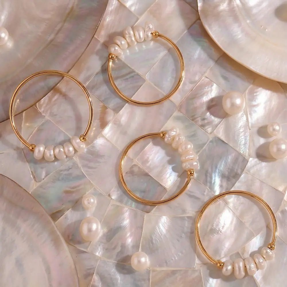 Lily Freshwater Pearl Gold Ring - CLAYCALI