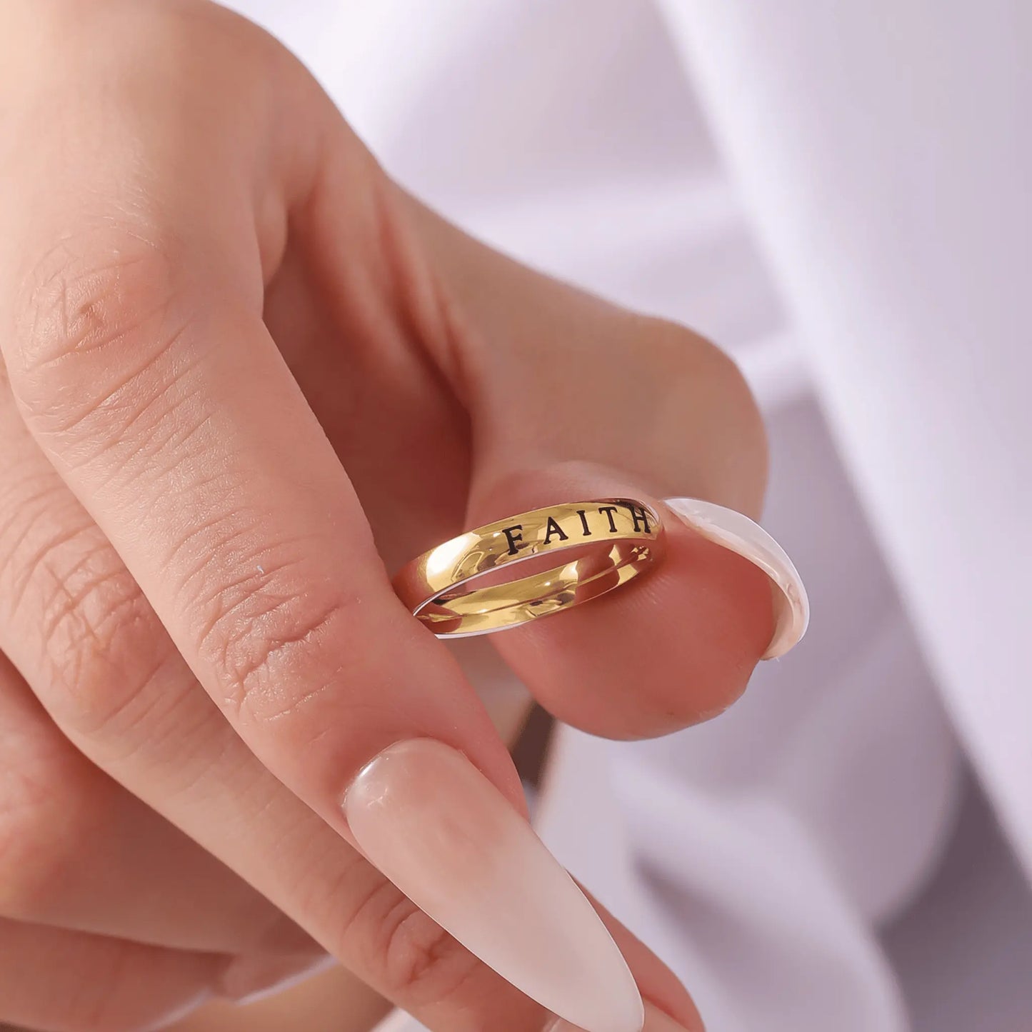 Claycali Stackable Name Ring