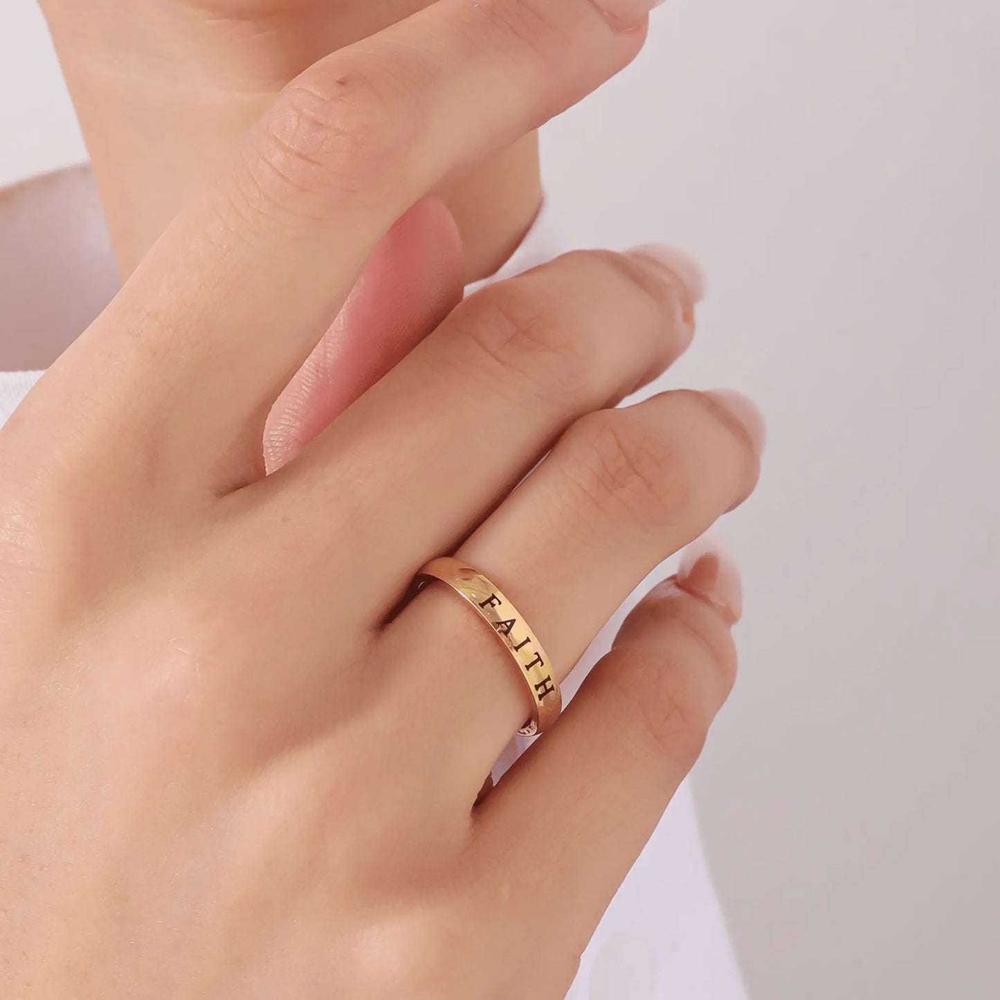 Claycali Stackable Name Ring