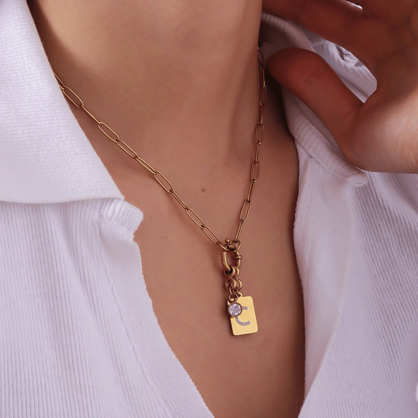 Pave Initial Pendant Necklace