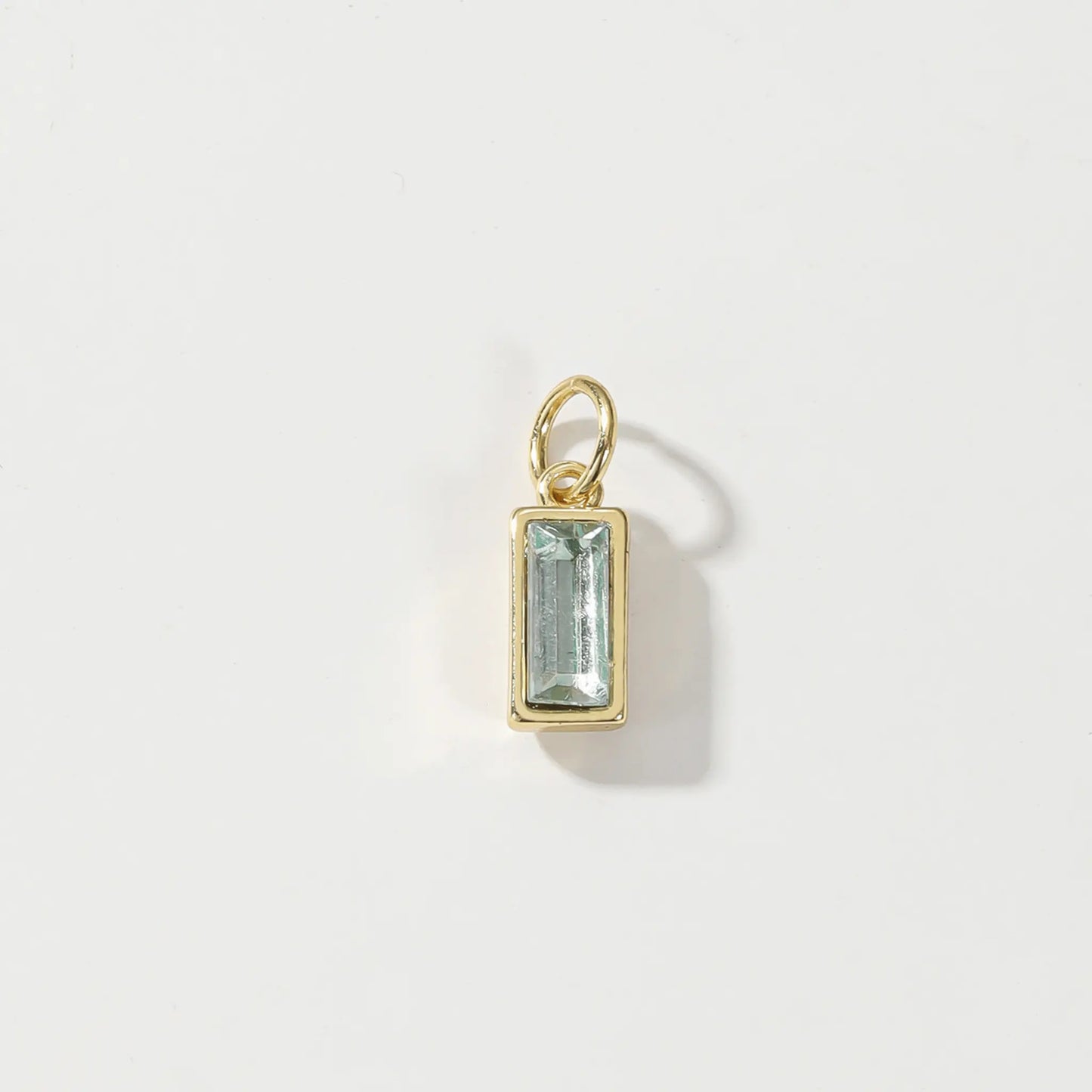 Dainty Baguette Birthstone Charm