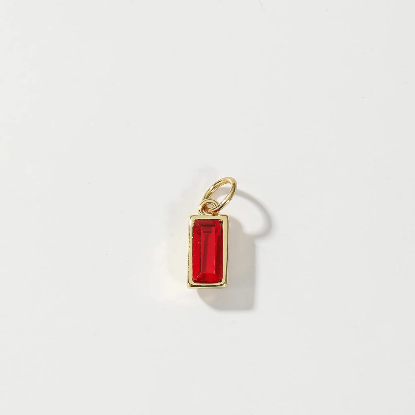 Dainty Baguette Birthstone Charm