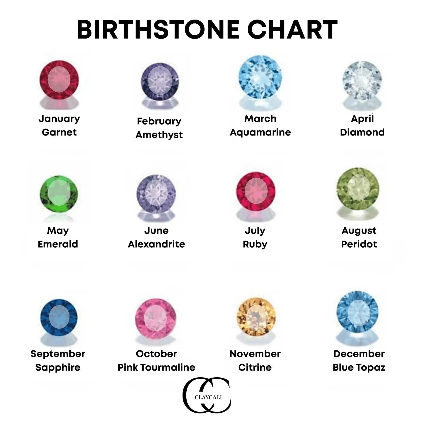 Paperclip Birthstone Cross Charm Necklace - CLAYCALI