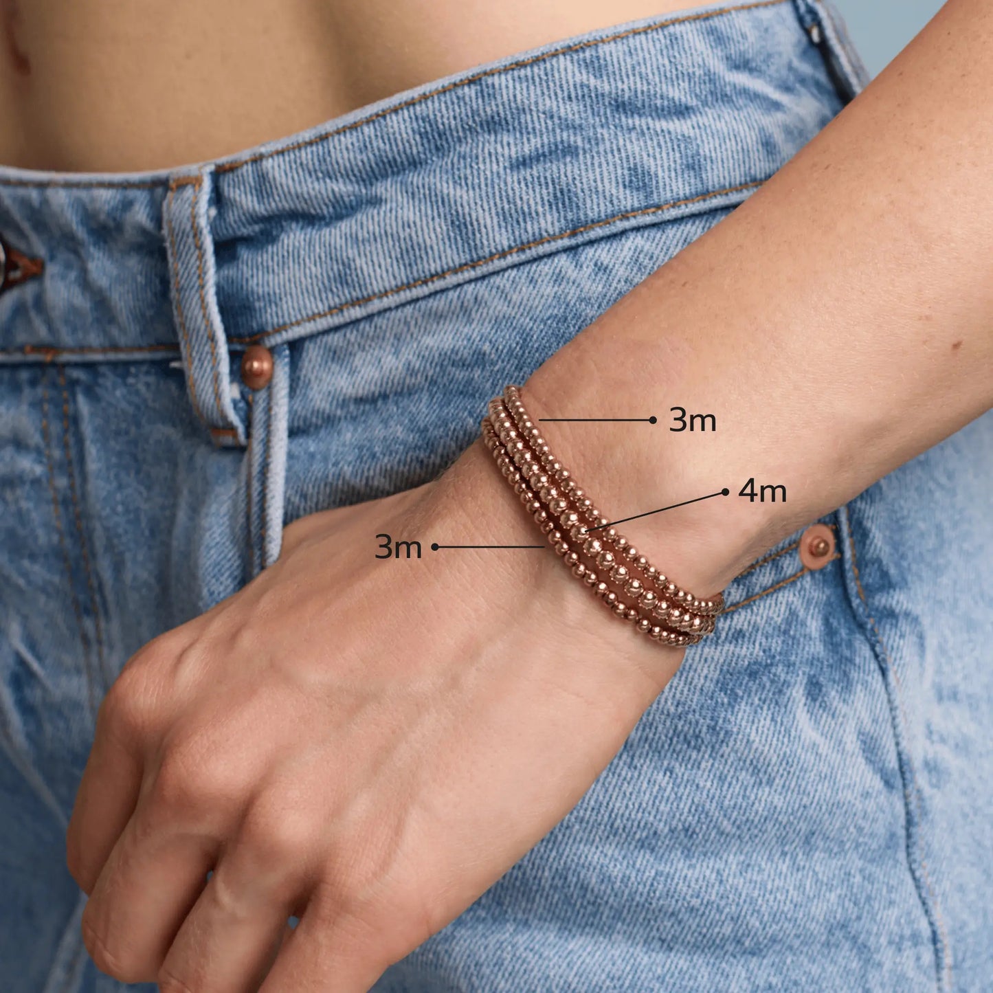 433 Rose Gold Bead Stack