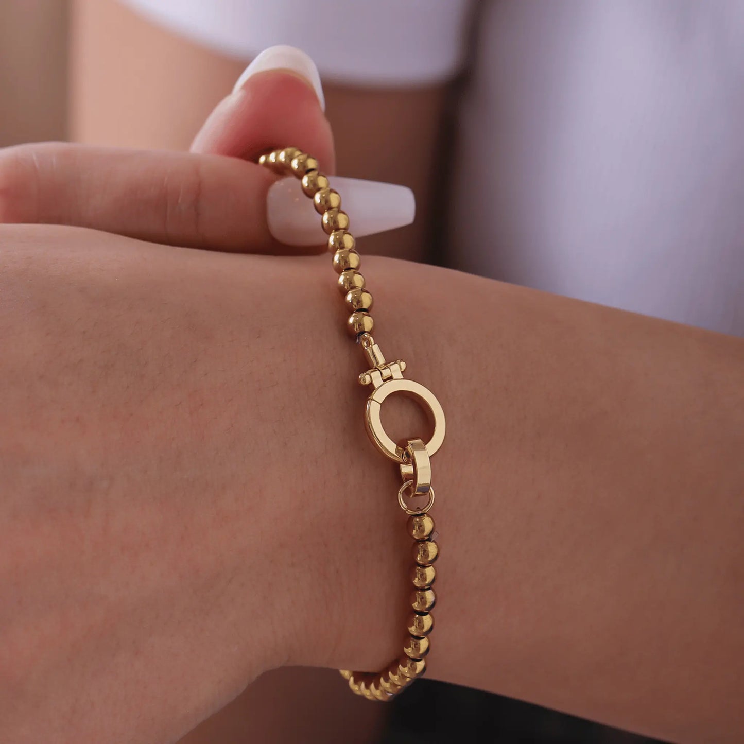 Claycali Gold Beaded Bracelet