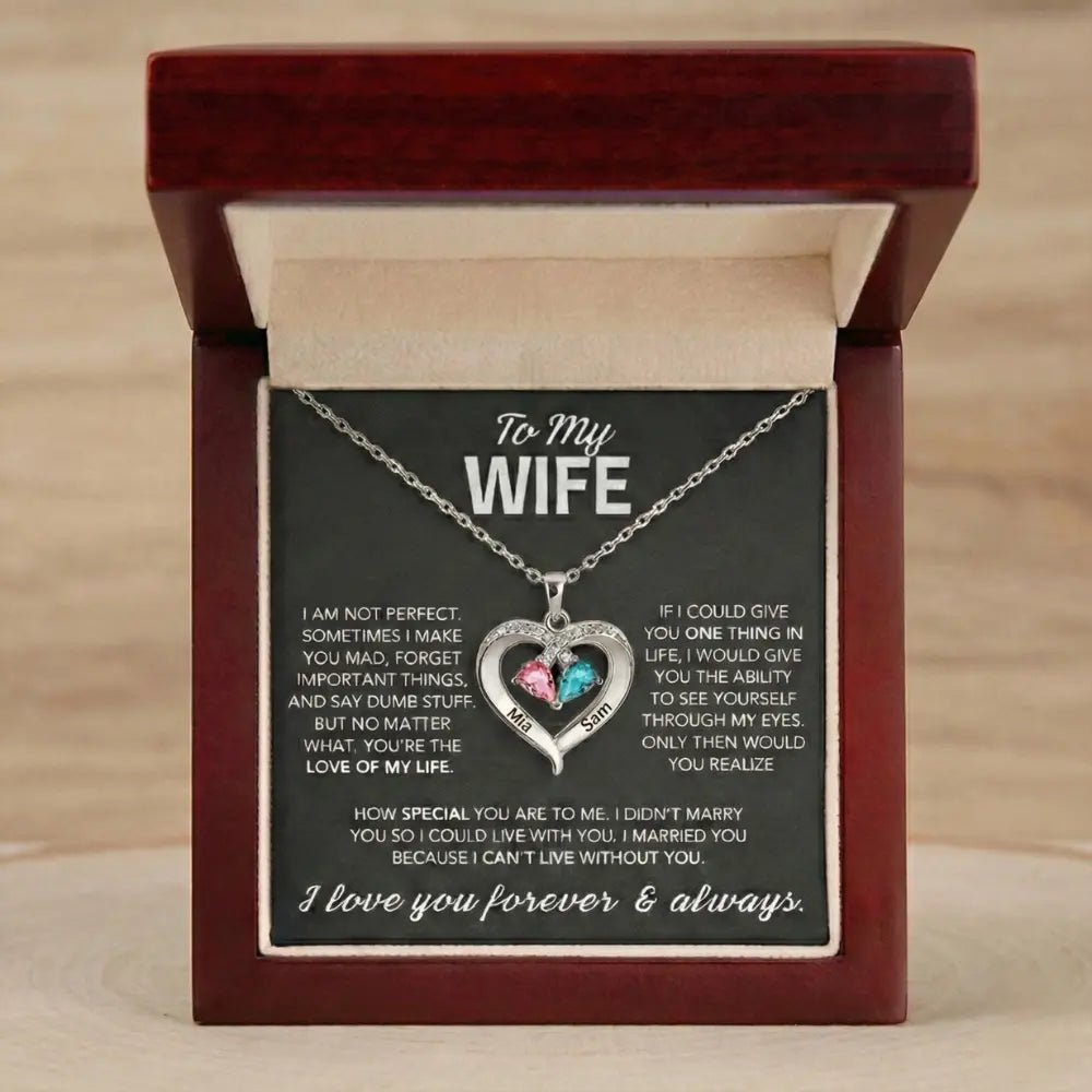 Always Yours – Birthstone Heart Necklace - CLAYCALI