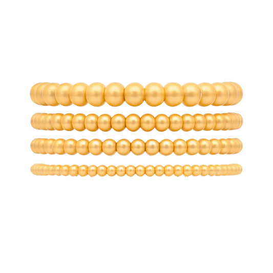 8543 Gold Bead Bracelet Stack - CLAYCALI