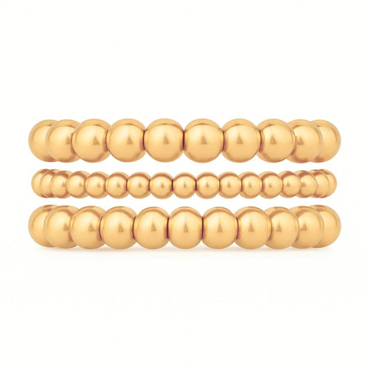 858 Gold Bead Bracelet Stack - CLAYCALI