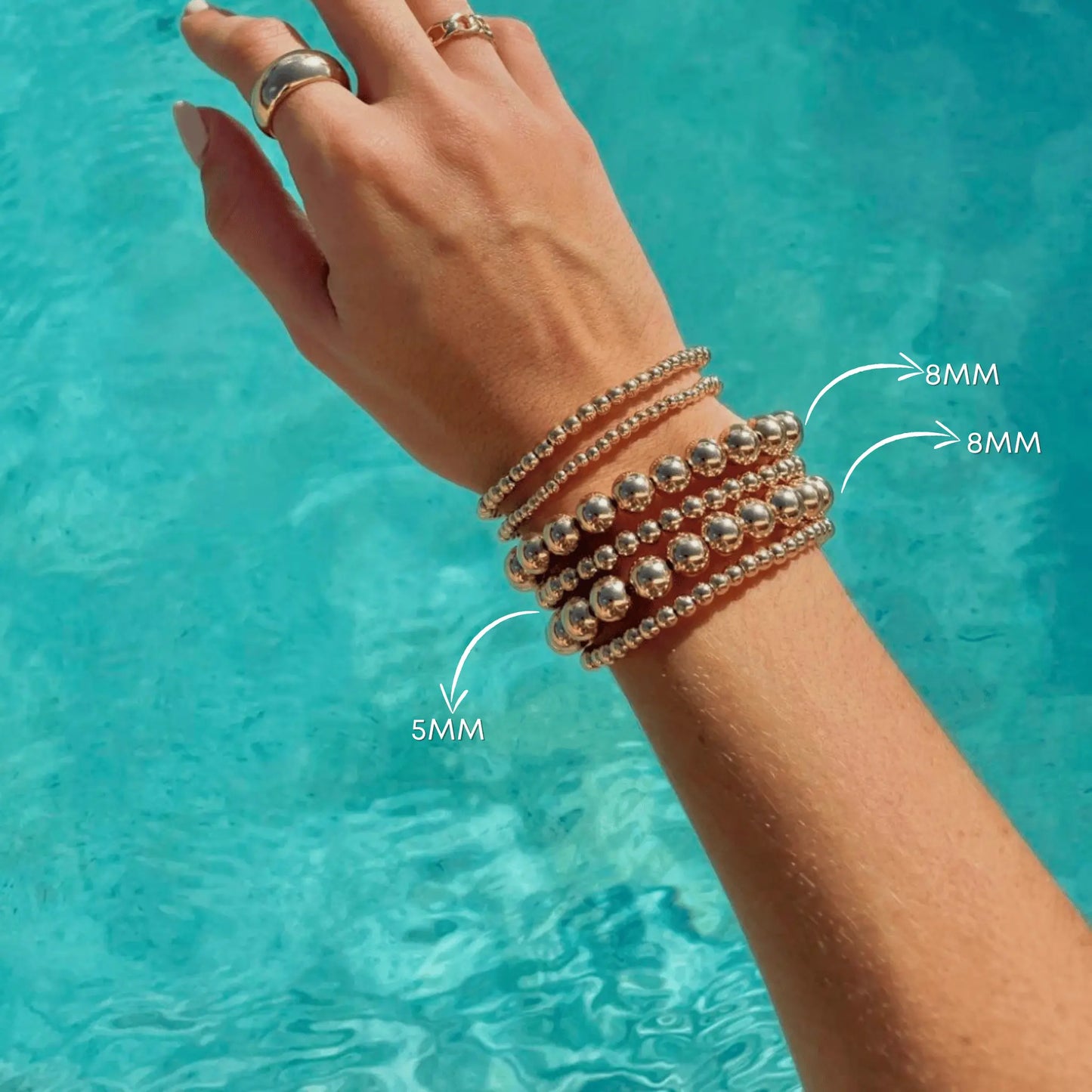 5MM Gold Bead Bracelet