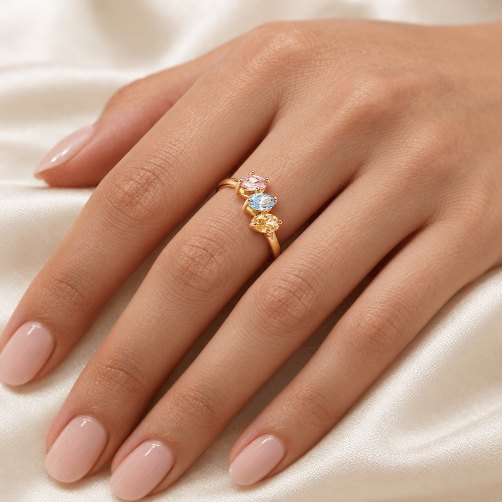 Tessa Marquise Family Birthstone Ring - CLAYCALI