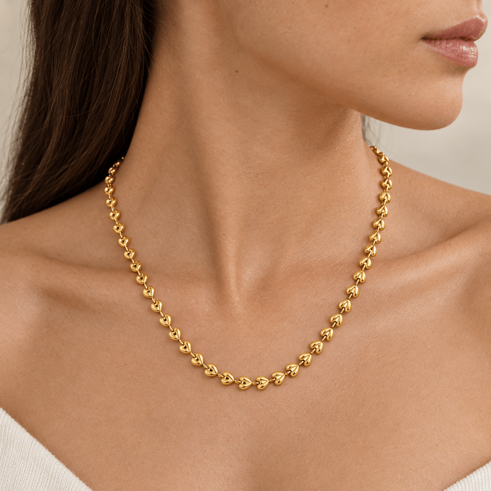Raya Chain of Hearts Necklace - CLAYCALI