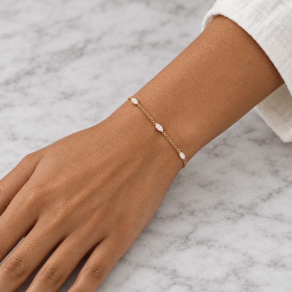 Una Marquise Crystal Bracelet - CLAYCALI