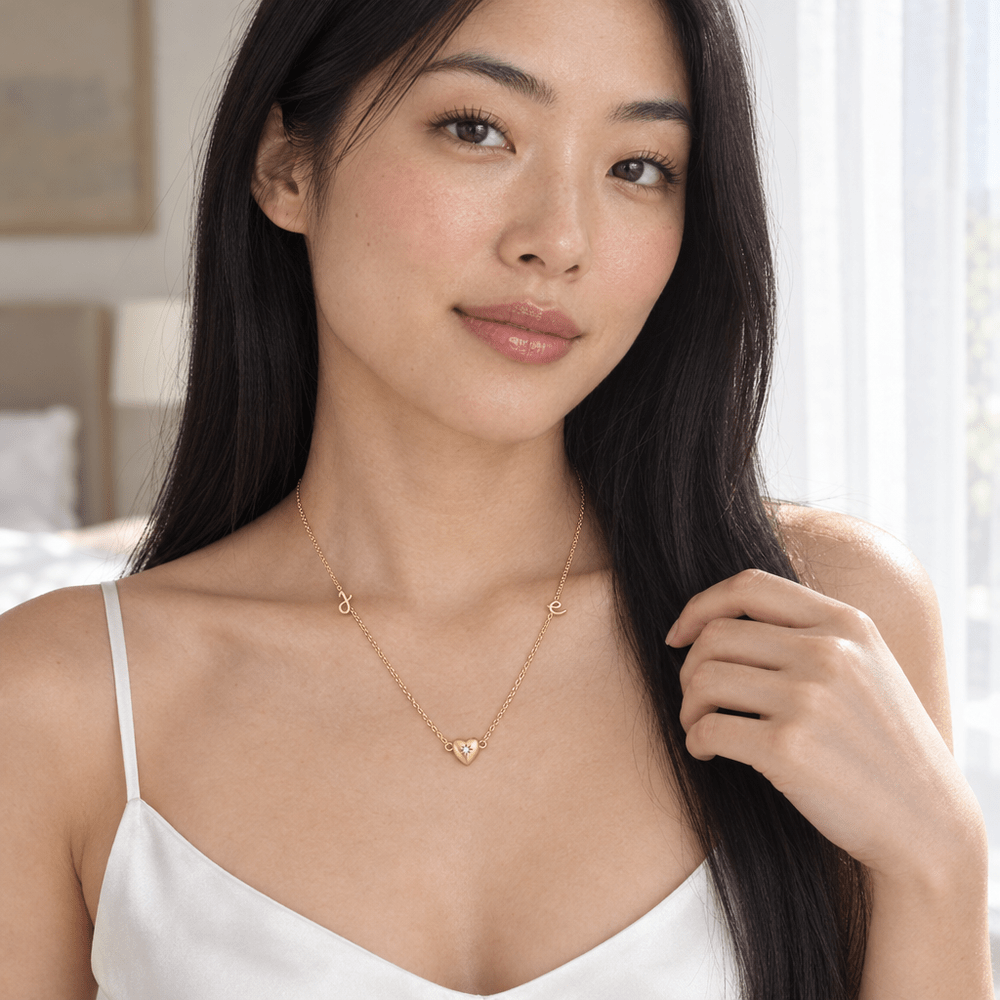 Nell Dainty Cursive Initial Necklace - CLAYCALI