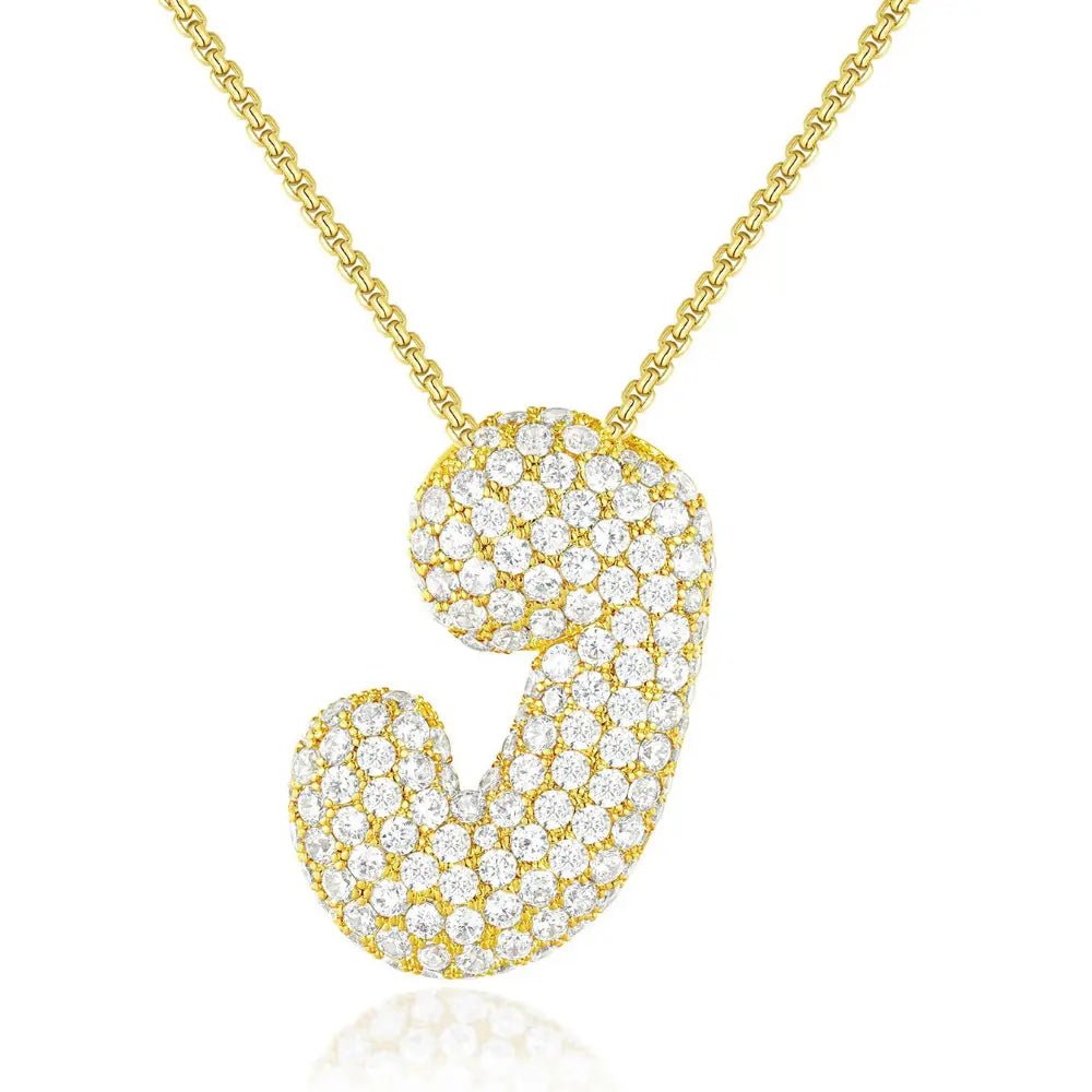 Bubble Initial Diamond Necklace - CLAYCALI