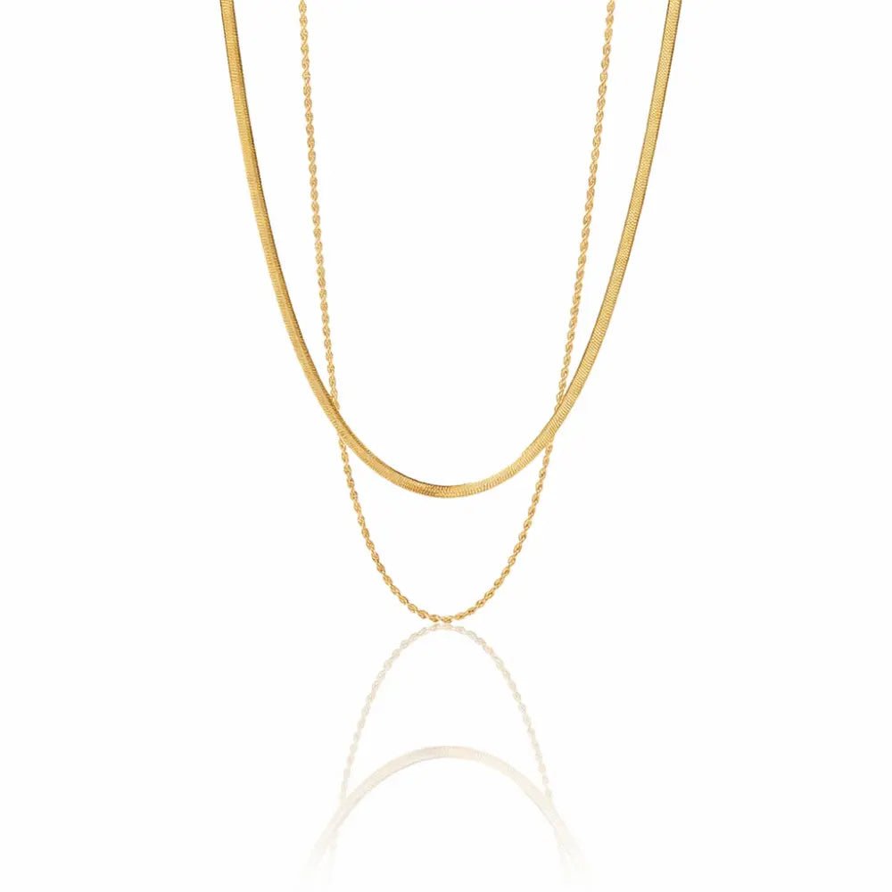 Sydney Layered Gold Necklace - CLAYCALI