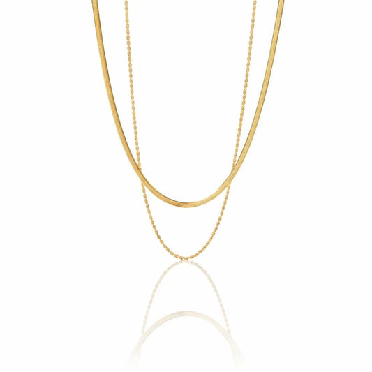 Sydney Layered Gold Necklace - CLAYCALI