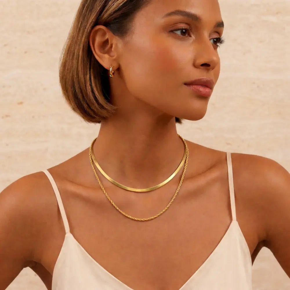 Sydney Layered Gold Necklace - CLAYCALI