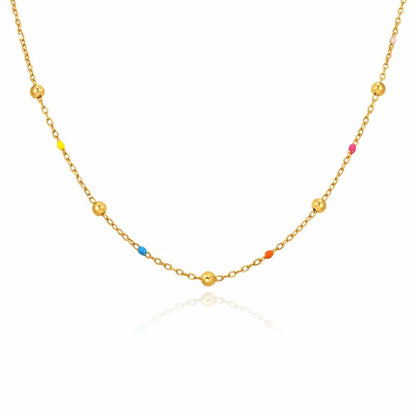 Solara Beaded Gold Necklace - CLAYCALI