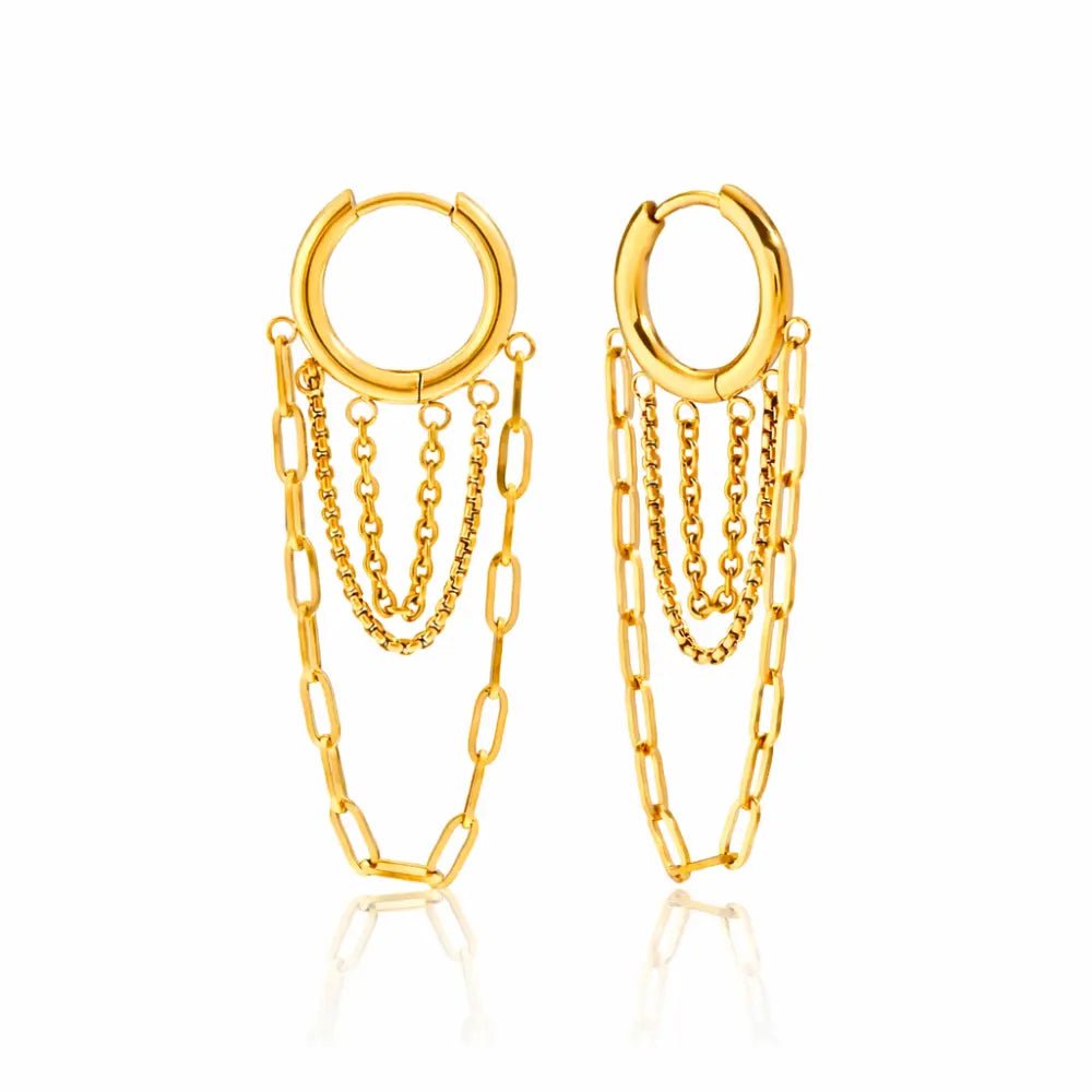 Alina Link Chain Hoops - CLAYCALI