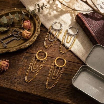 Alina Link Chain Hoops - CLAYCALI
