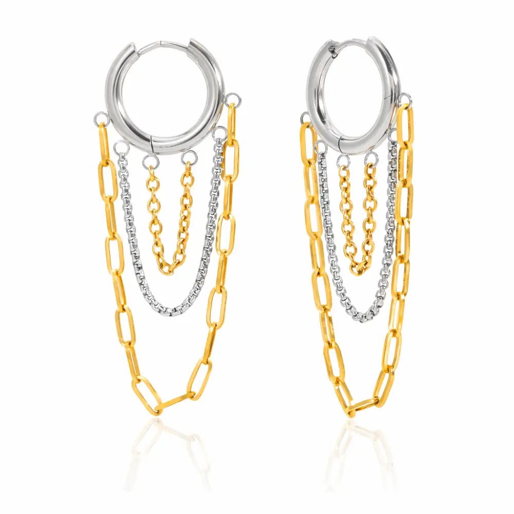 Alina Link Chain Hoops - CLAYCALI