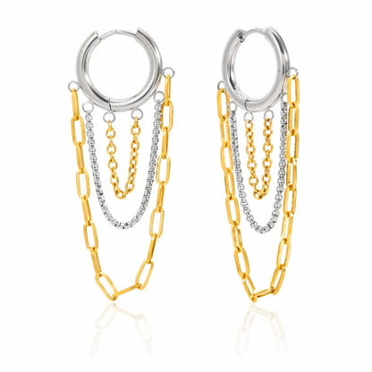 Alina Link Chain Hoops - CLAYCALI