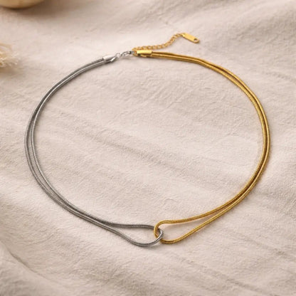 Lucienne Two - Tone Necklace - CLAYCALI