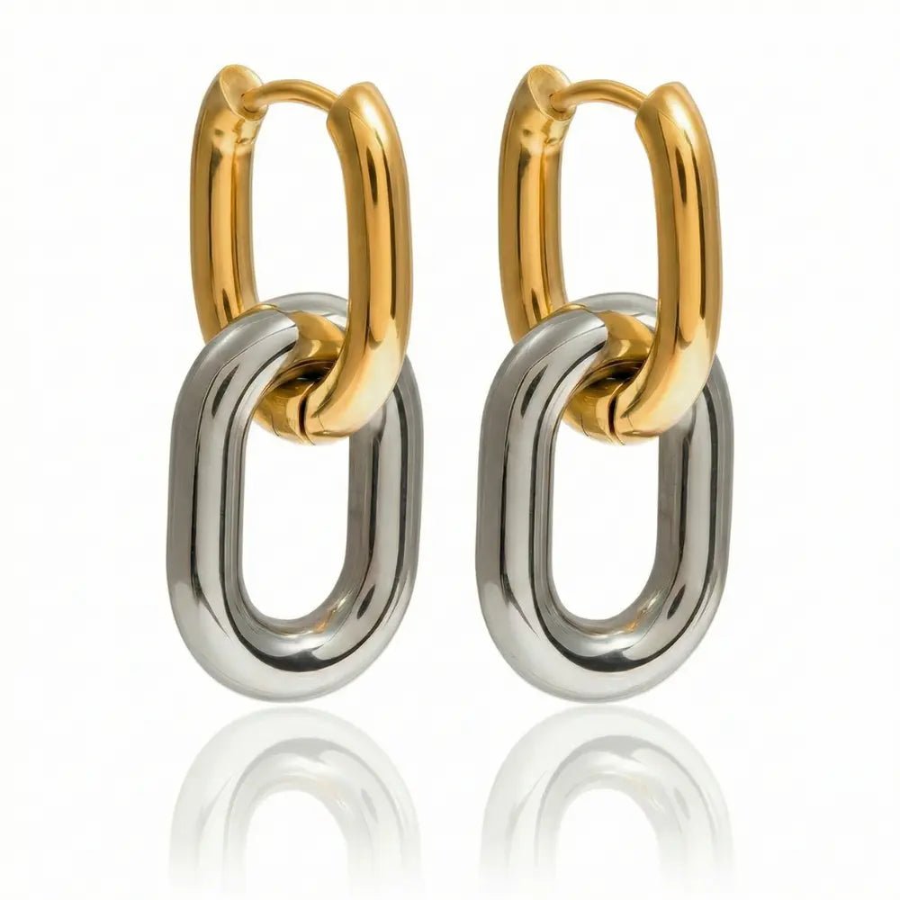 Clay Two Tone Double Hoops - CLAYCALI