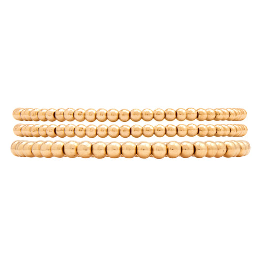 433 Gold Bead Bracelet Stack