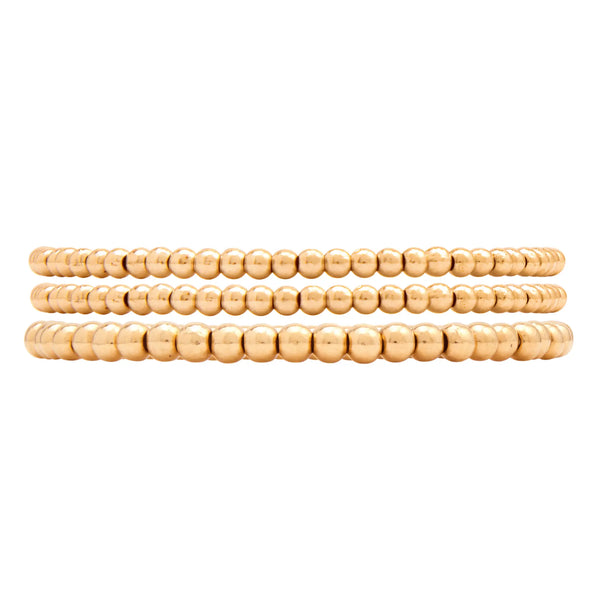 433 Gold Bead Bracelet Stack