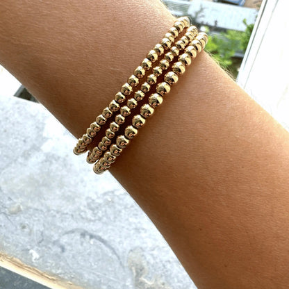 433 Gold Bead Bracelet Stack