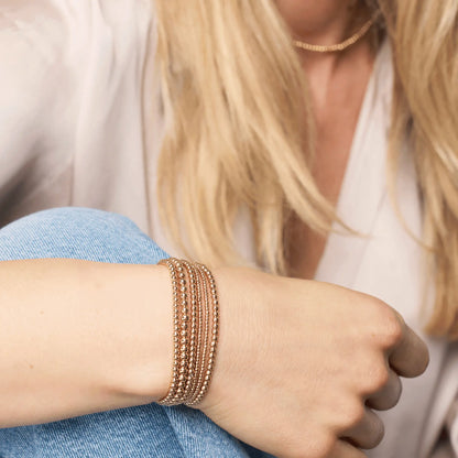 433 Gold Bead Bracelet Stack