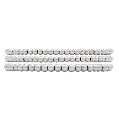 433 Silver Bead Bracelet Stack