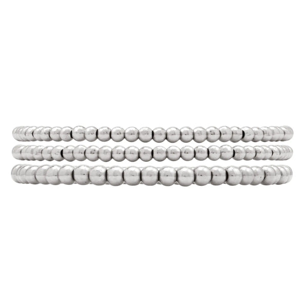 433 Silver Bead Bracelet Stack