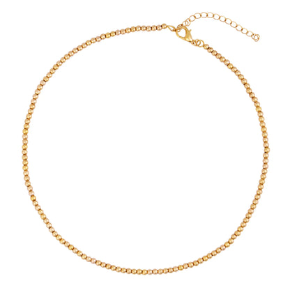 3MM Gold Bead Necklace - CLAYCALI