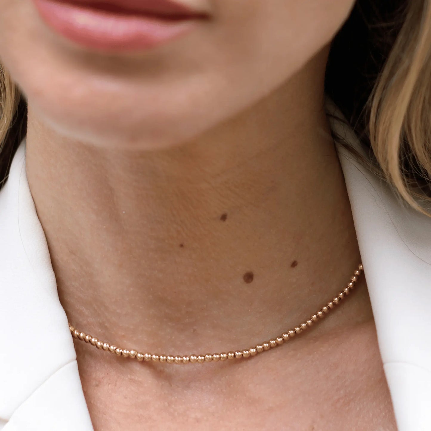 3MM Gold Bead Necklace - CLAYCALI
