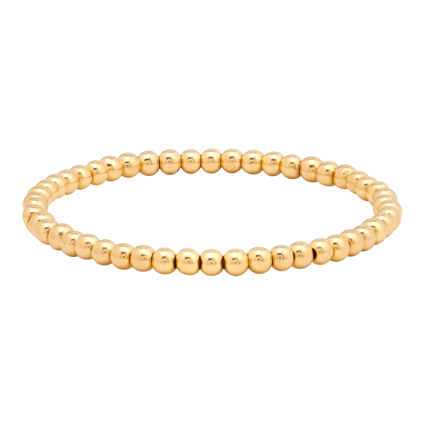 4MM Gold Bead Bracelet - CLAYCALI
