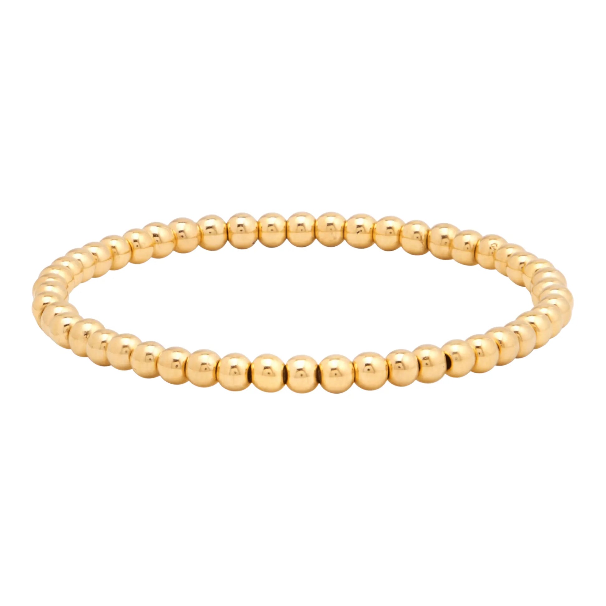 4MM Gold Bead Bracelet - CLAYCALI