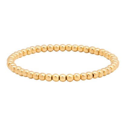 4MM Gold Bead Bracelet - CLAYCALI