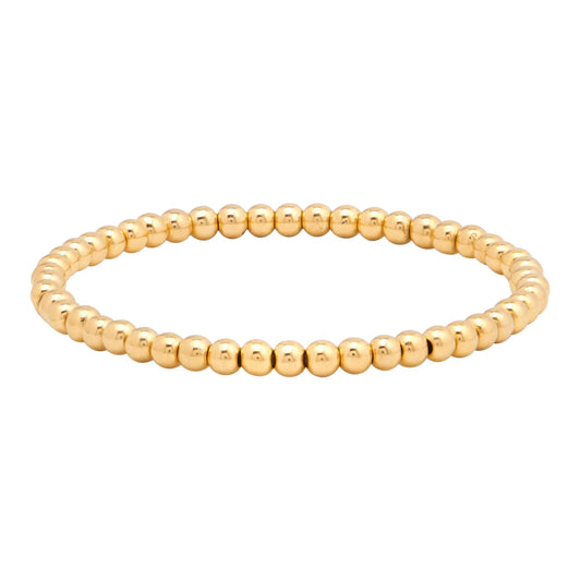 4MM Gold Bead Bracelet