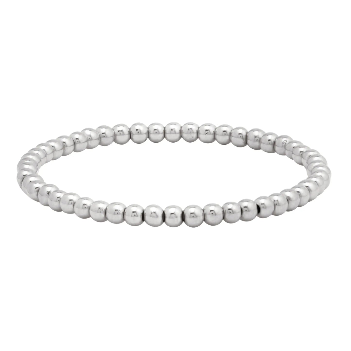 4MM Silver Bead Bracelet - CLAYCALI