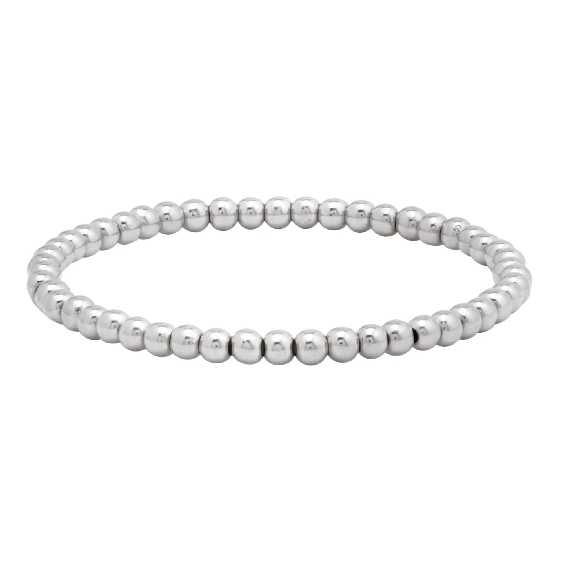 4MM Silver Bead Bracelet - CLAYCALI