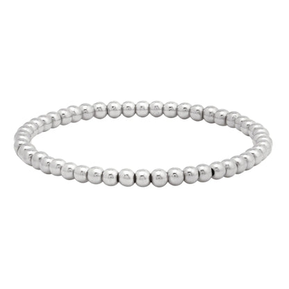 4MM Silver Bead Bracelet - CLAYCALI